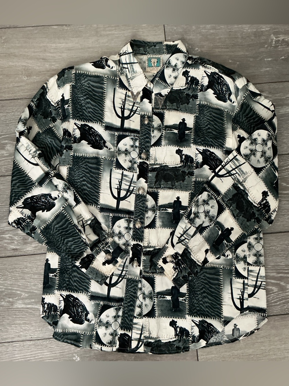 Vintage Desert West by Sherry Holt Western Ranch Button Up Blouse size M